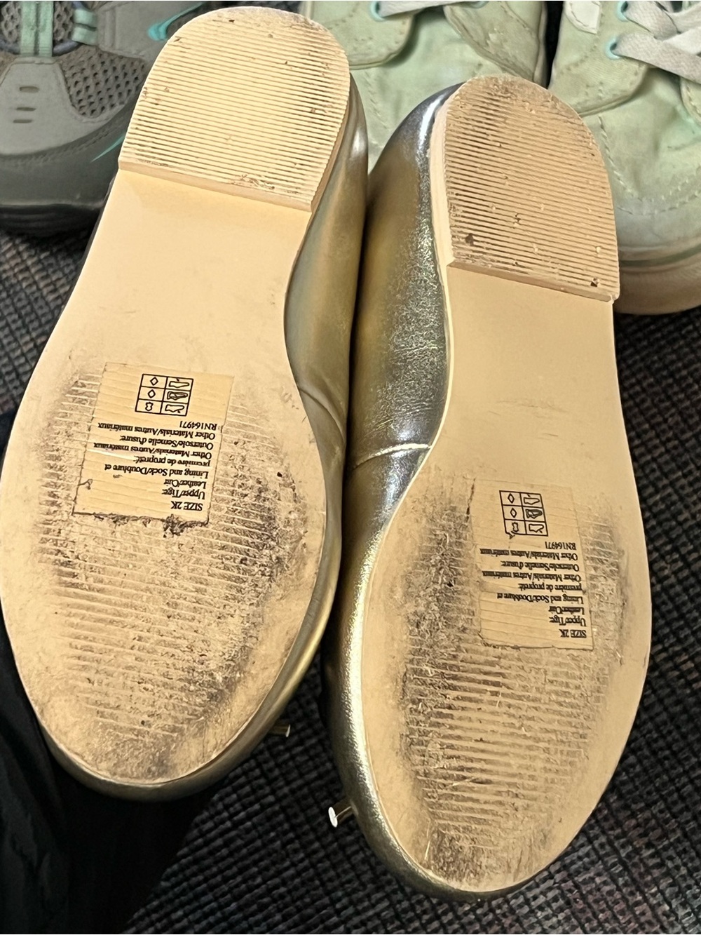 Janie and Jack Metallic Gold Mary Jane Ballet Flats with Bow - Picture 4 of 4